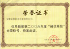 2006年度诚信单位